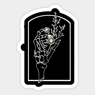 Skeleton and Daisy Hand Sticker